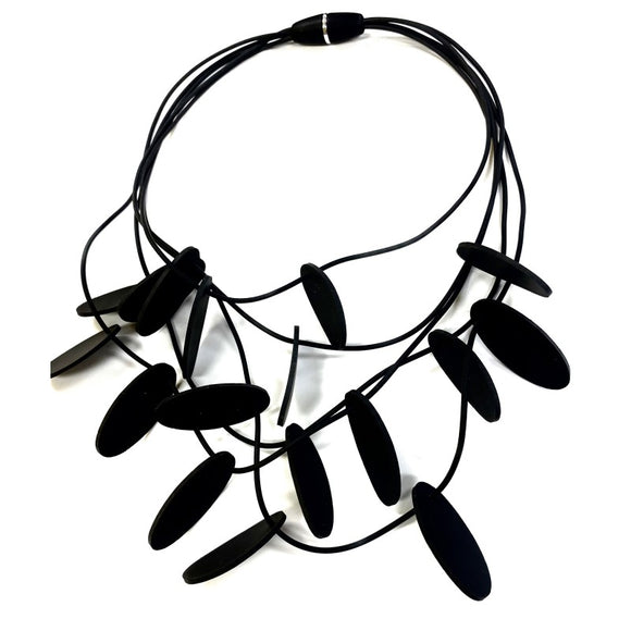 LYDIA BREMER NECKLACE- LB Petales- BLACK