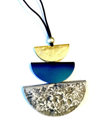 Monica Krexa Necklace - MK-CHICAGO BLUE/SILVER/GOLD