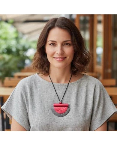 Monica Krexa Necklace - MK-RIO FUCHSIA/GREY