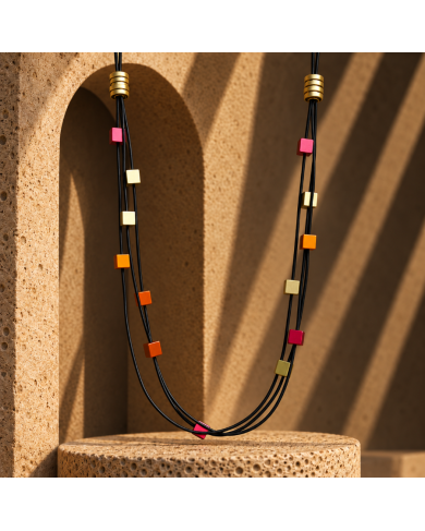 Monica Krexa Necklace - MK-PARIS RED/ORANGE/GOLD