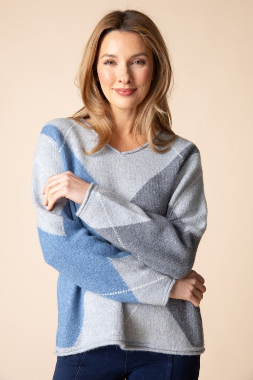 Habitat Alpine Argyle Pullover - 86820 - MIST