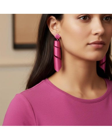 Monica Krexa Earrings - MKE-EARRINGS PISA LG - FUCHSIA