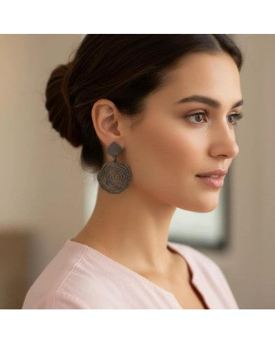 Monica Krexa Earrings - MKE-EARRINGS KNOSSOS HEMATITE