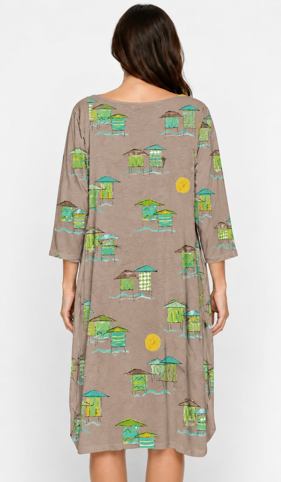 Prairie Cotton by CMC Printed Tulip Dress - BB956/P - JERSEY BORA BORA