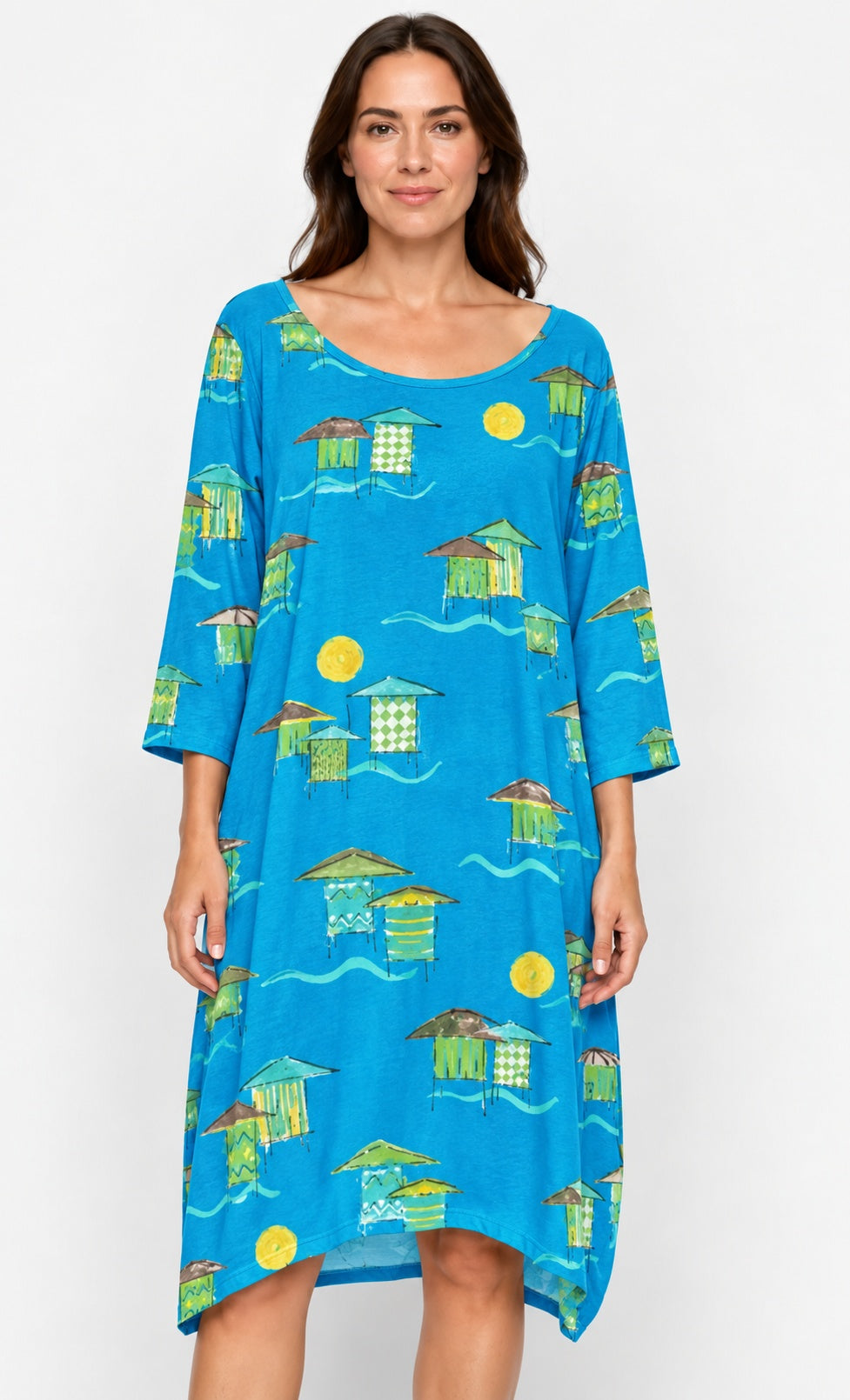 Prairie Cotton by CMC Printed Tulip Dress - BB956/P - JERSEY BORA BORA