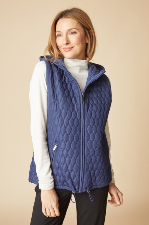 Habitat Dbl Faced Quilts Zip Vest - 22918 - NAVY