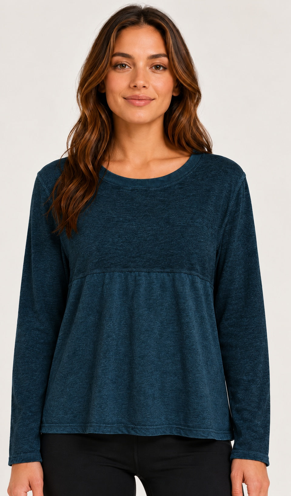 Prairie Cotton by CMC Heather Stretch Terry Contrast Crew Sweatshirt - HST706