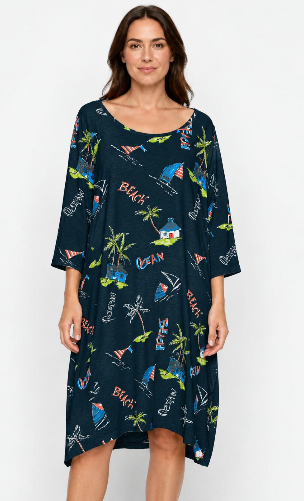Prairie Cotton by CMC Printed Tulip Dress - OC956/P - JERSEY OCEAN CARIBE