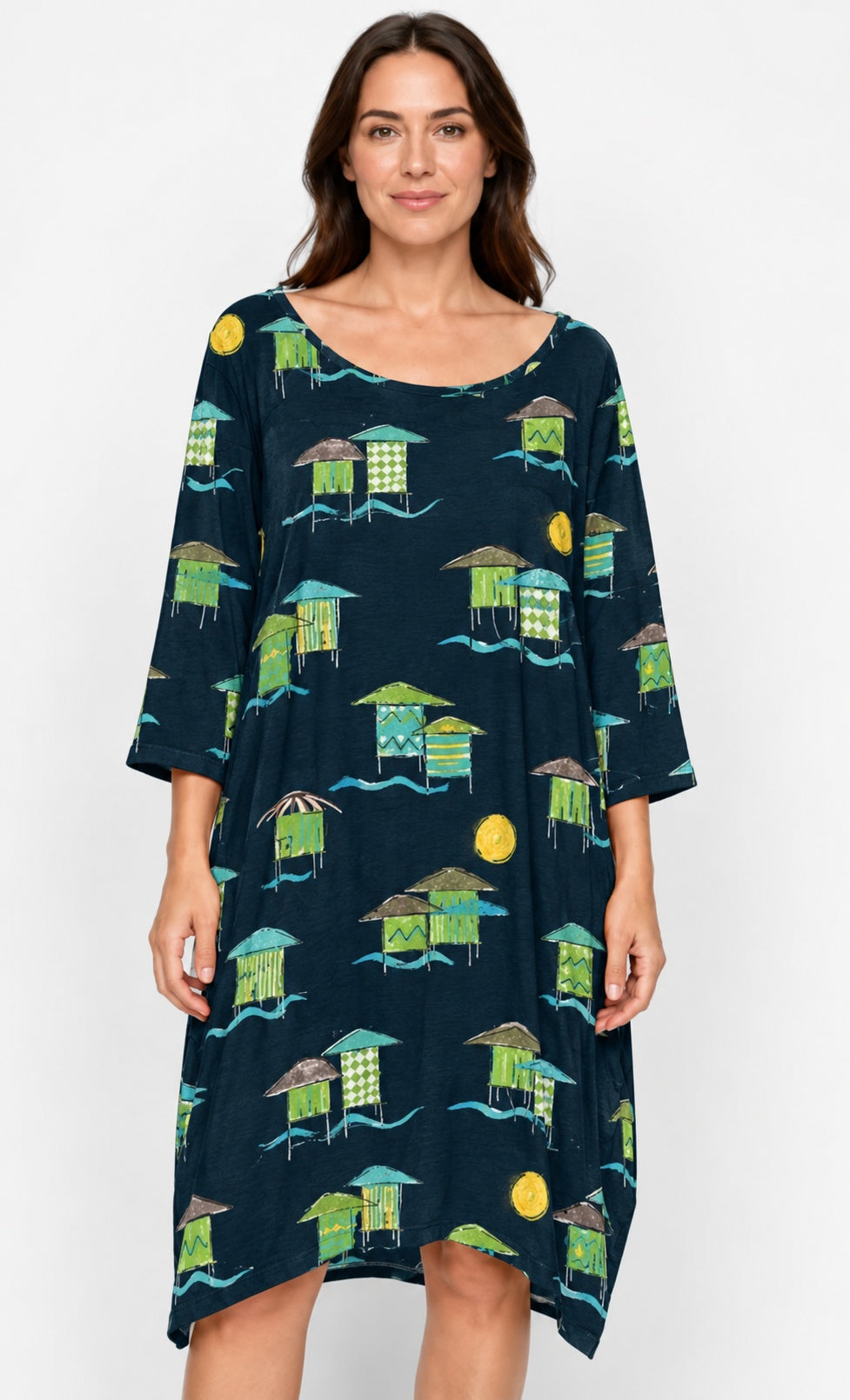 Prairie Cotton by CMC Printed Tulip Dress - BB956/P - JERSEY BORA BORA