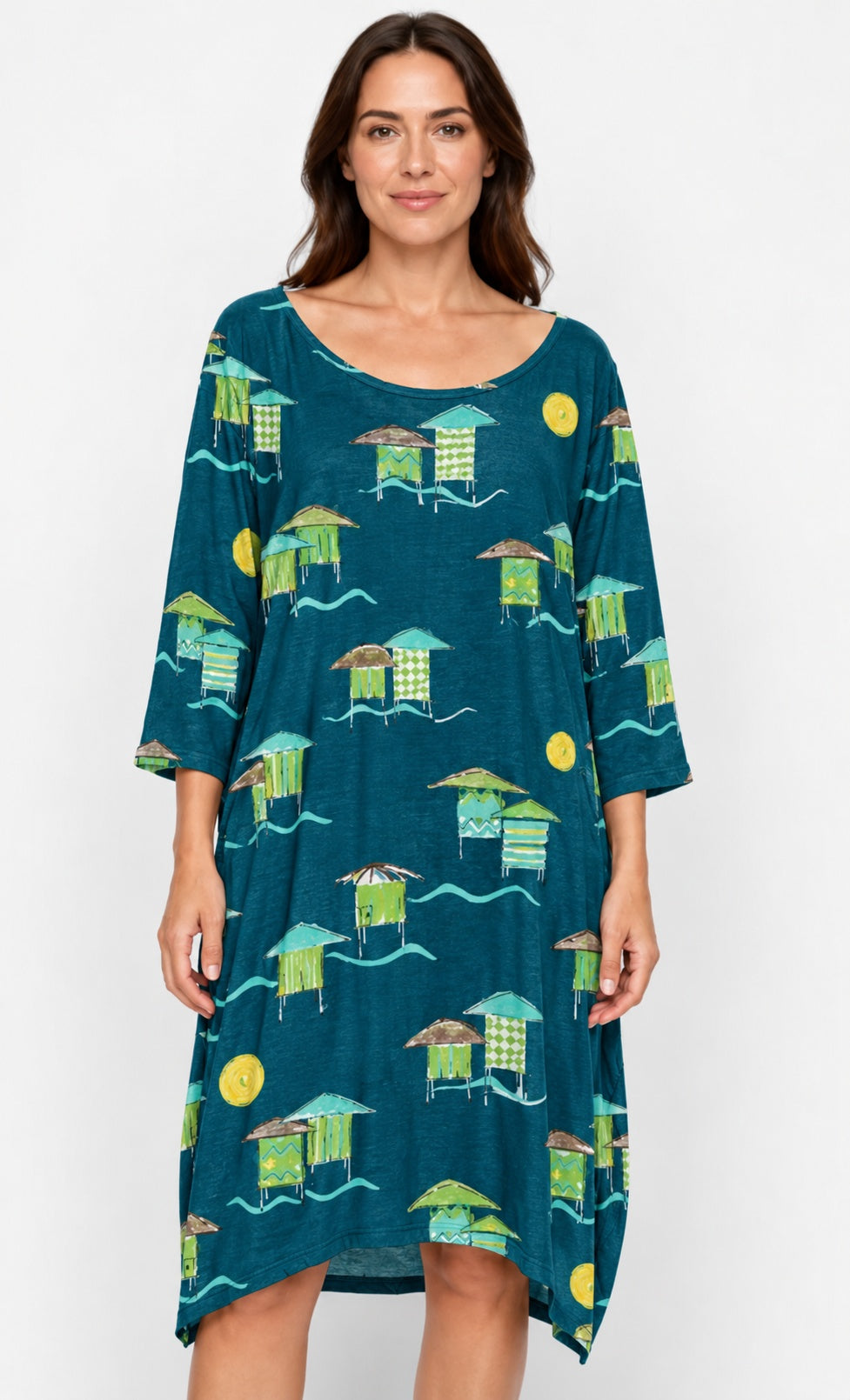 Prairie Cotton by CMC Printed Tulip Dress - BB956/P - JERSEY BORA BORA