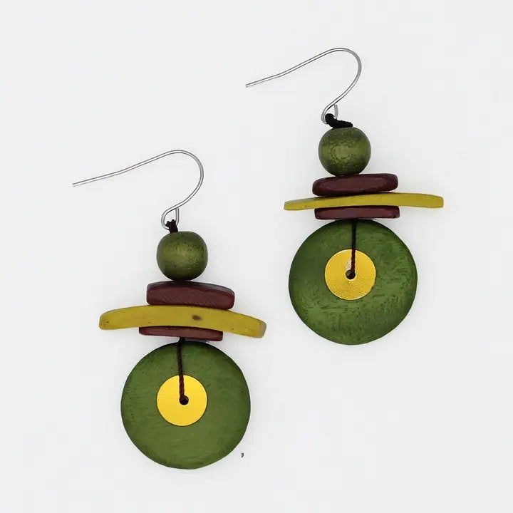 SYLCA Assuta Olive Drop Earrings - BP25E01 - OLIVE