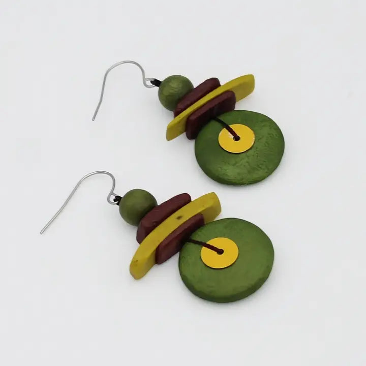 SYLCA Assuta Olive Drop Earrings - BP25E01 - OLIVE