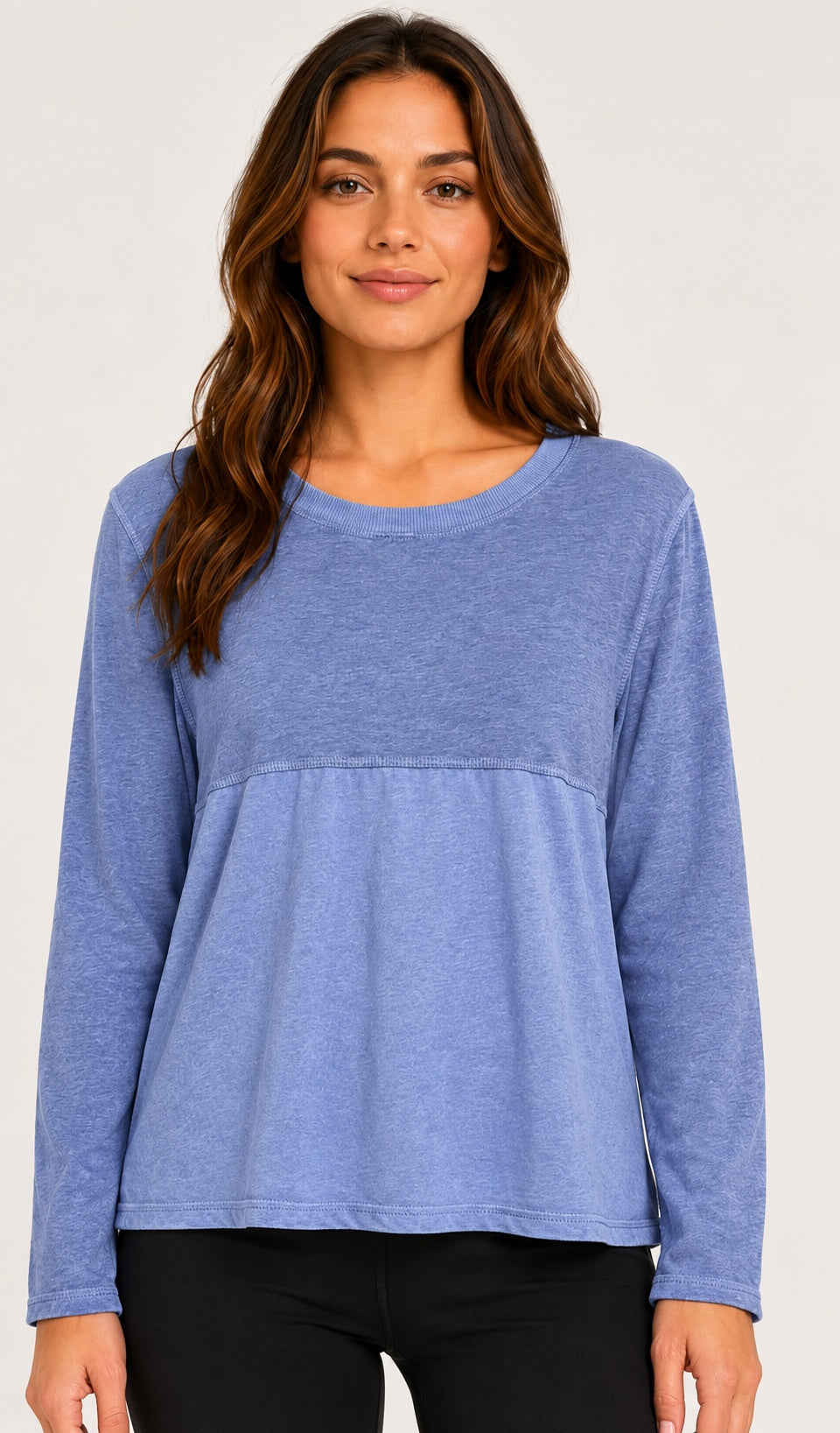 Prairie Cotton by CMC Heather Stretch Terry Contrast Crew Sweatshirt - HST706