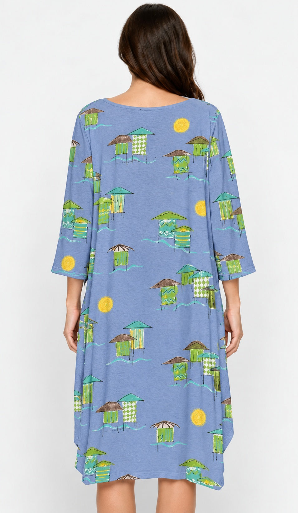 Prairie Cotton by CMC Printed Tulip Dress - BB956/P - JERSEY BORA BORA