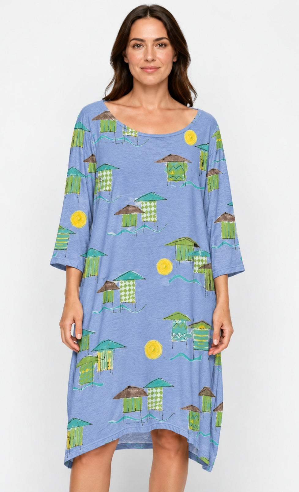 Prairie Cotton by CMC Printed Tulip Dress - BB956/P - JERSEY BORA BORA