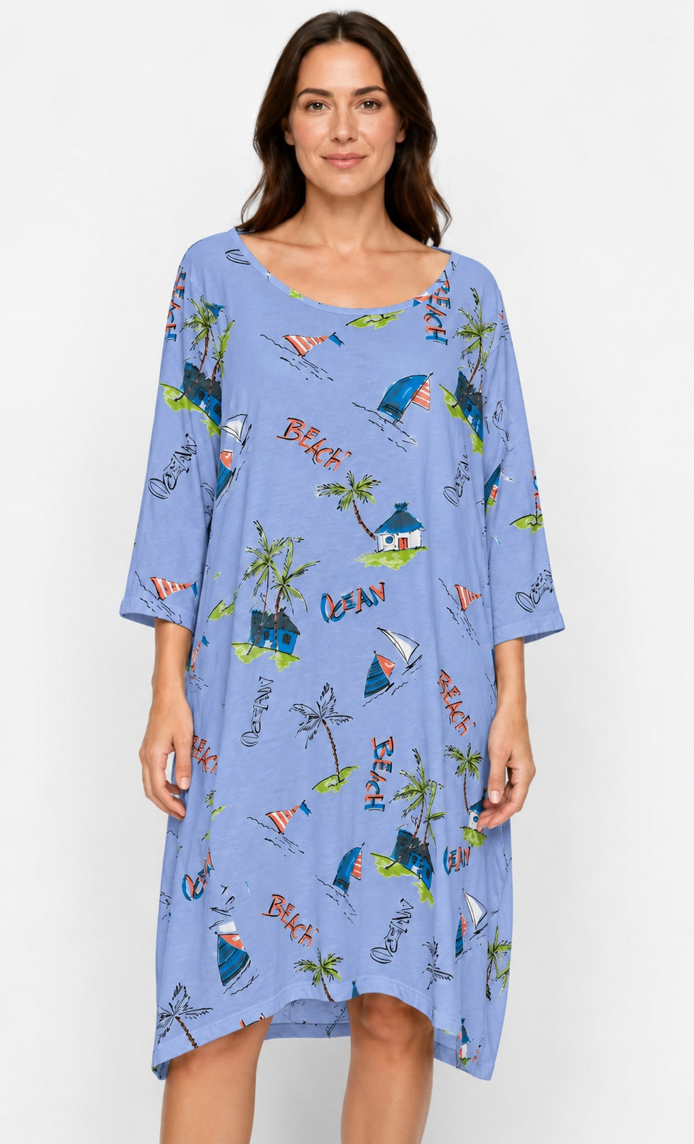Prairie Cotton by CMC Printed Tulip Dress - OC956/P - JERSEY OCEAN CARIBE