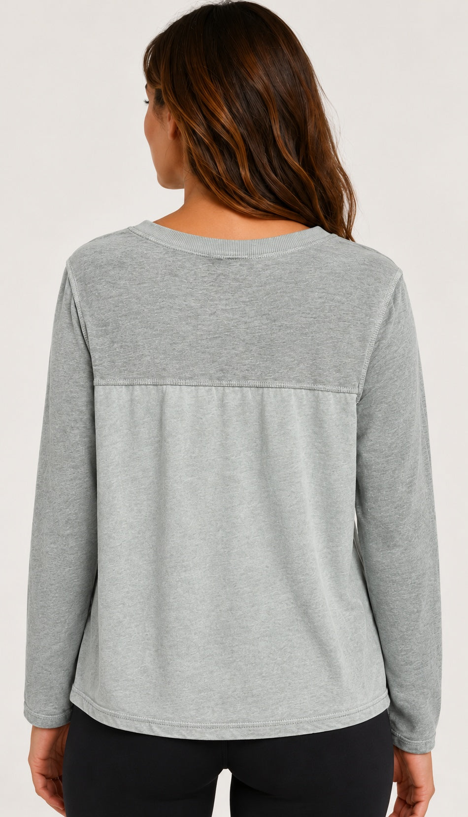Prairie Cotton by CMC Heather Stretch Terry Contrast Crew Sweatshirt - HST706