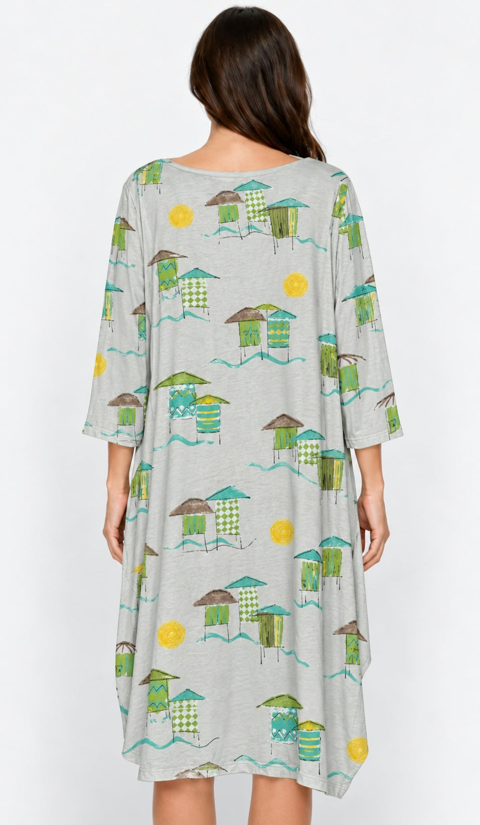 Prairie Cotton by CMC Printed Tulip Dress - BB956/P - JERSEY BORA BORA