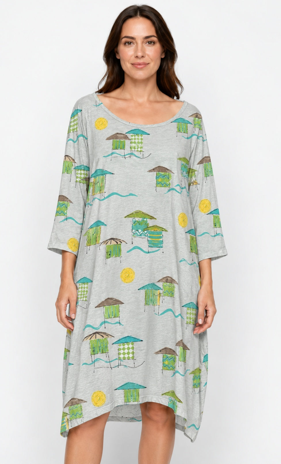 Prairie Cotton by CMC Printed Tulip Dress - BB956/P - JERSEY BORA BORA