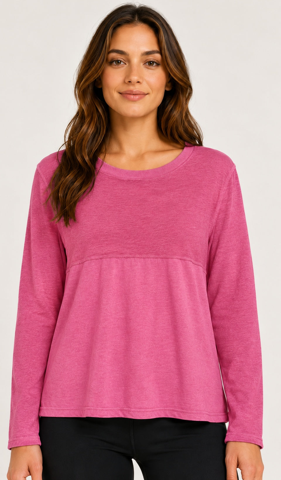 Prairie Cotton by CMC Heather Stretch Terry Contrast Crew Sweatshirt - HST706
