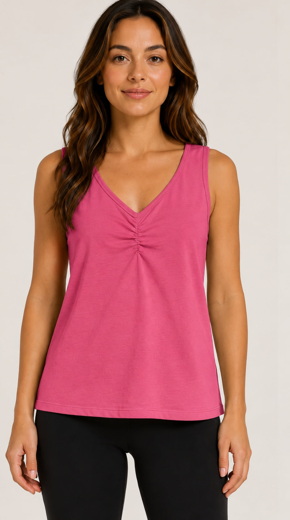 Prairie Cotton by CMC Stretch Terry Ruched Tank Top - ST796