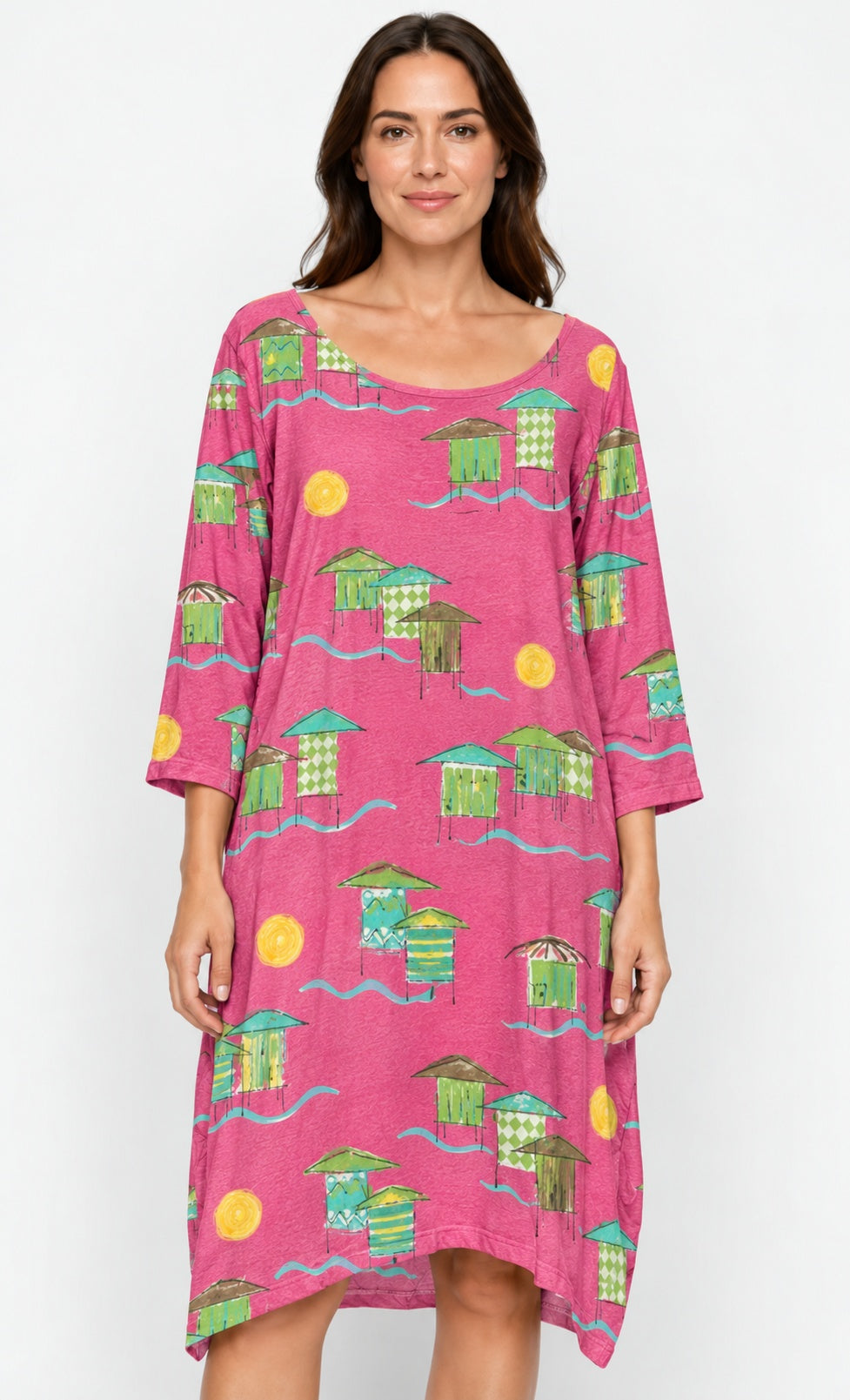 Prairie Cotton by CMC Printed Tulip Dress - BB956/P - JERSEY BORA BORA