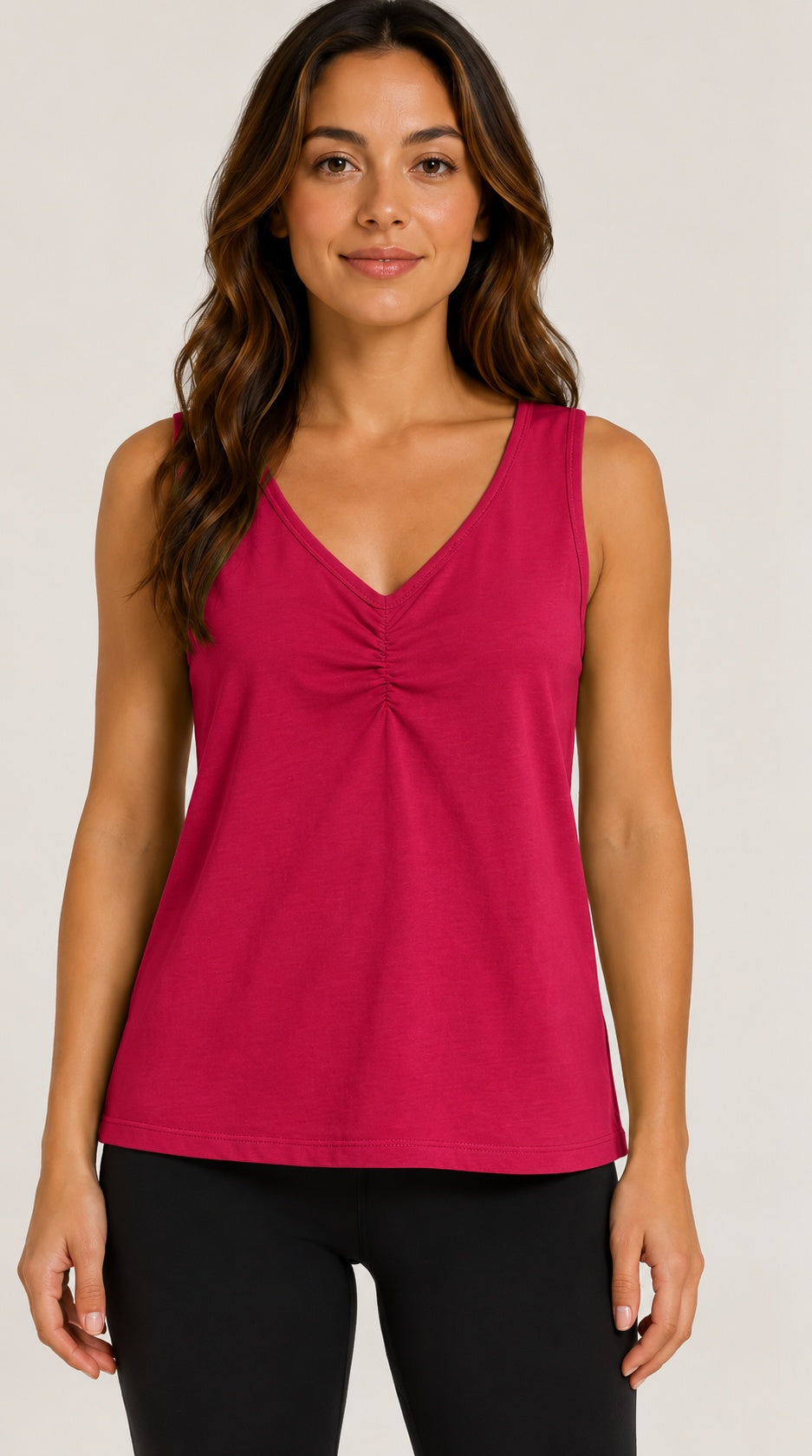 Prairie Cotton by CMC Stretch Terry Ruched Tank Top - ST796