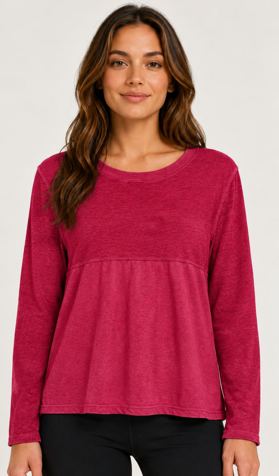 Prairie Cotton by CMC Heather Stretch Terry Contrast Crew Sweatshirt - HST706