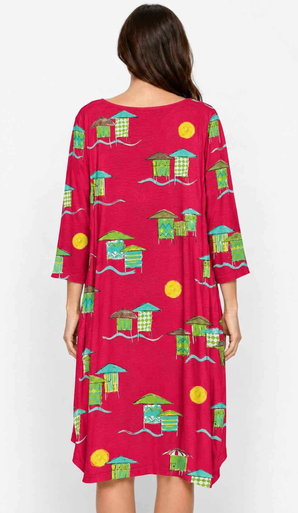 Prairie Cotton by CMC Printed Tulip Dress - BB956/P - JERSEY BORA BORA