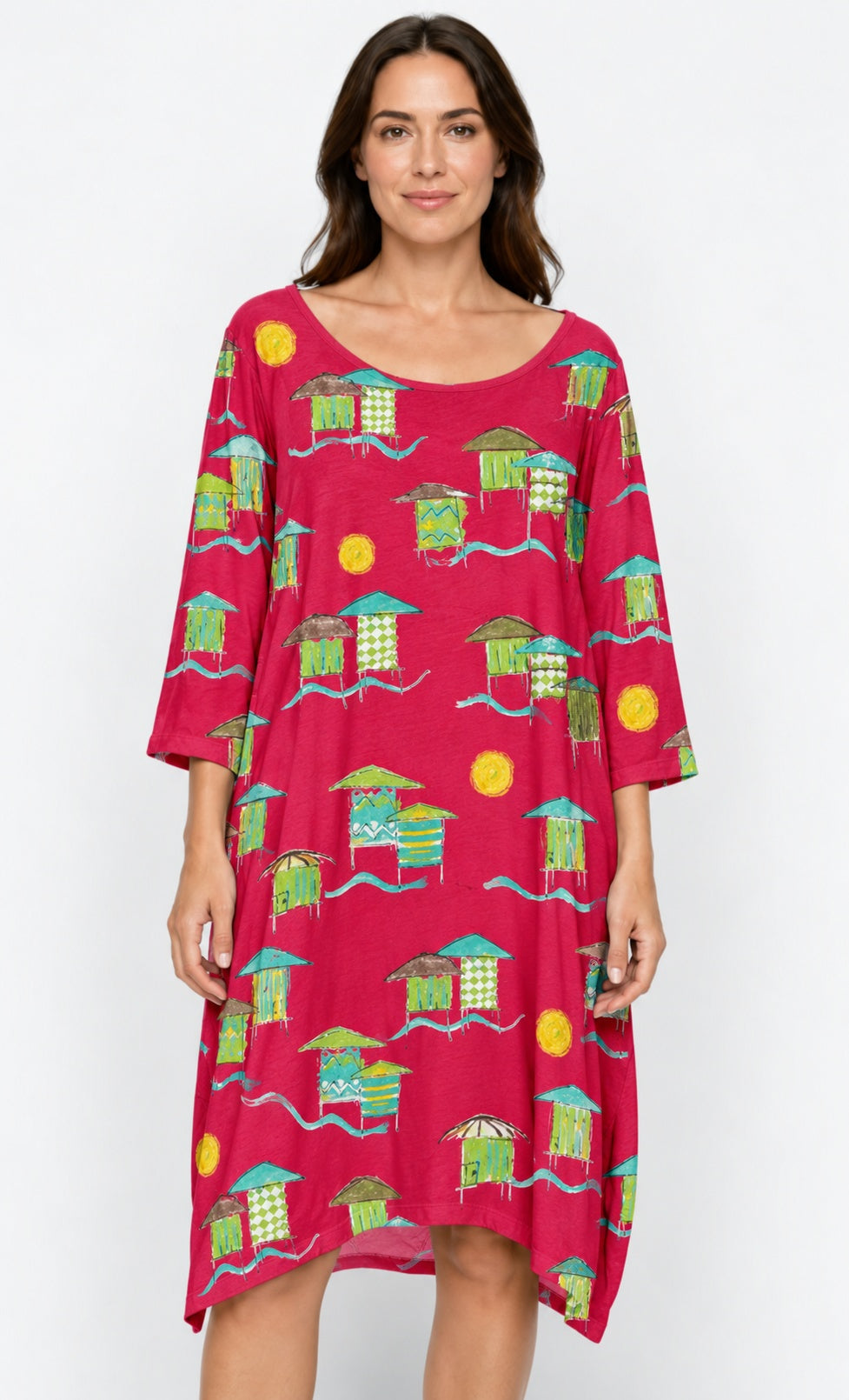 Prairie Cotton by CMC Printed Tulip Dress - BB956/P - JERSEY BORA BORA