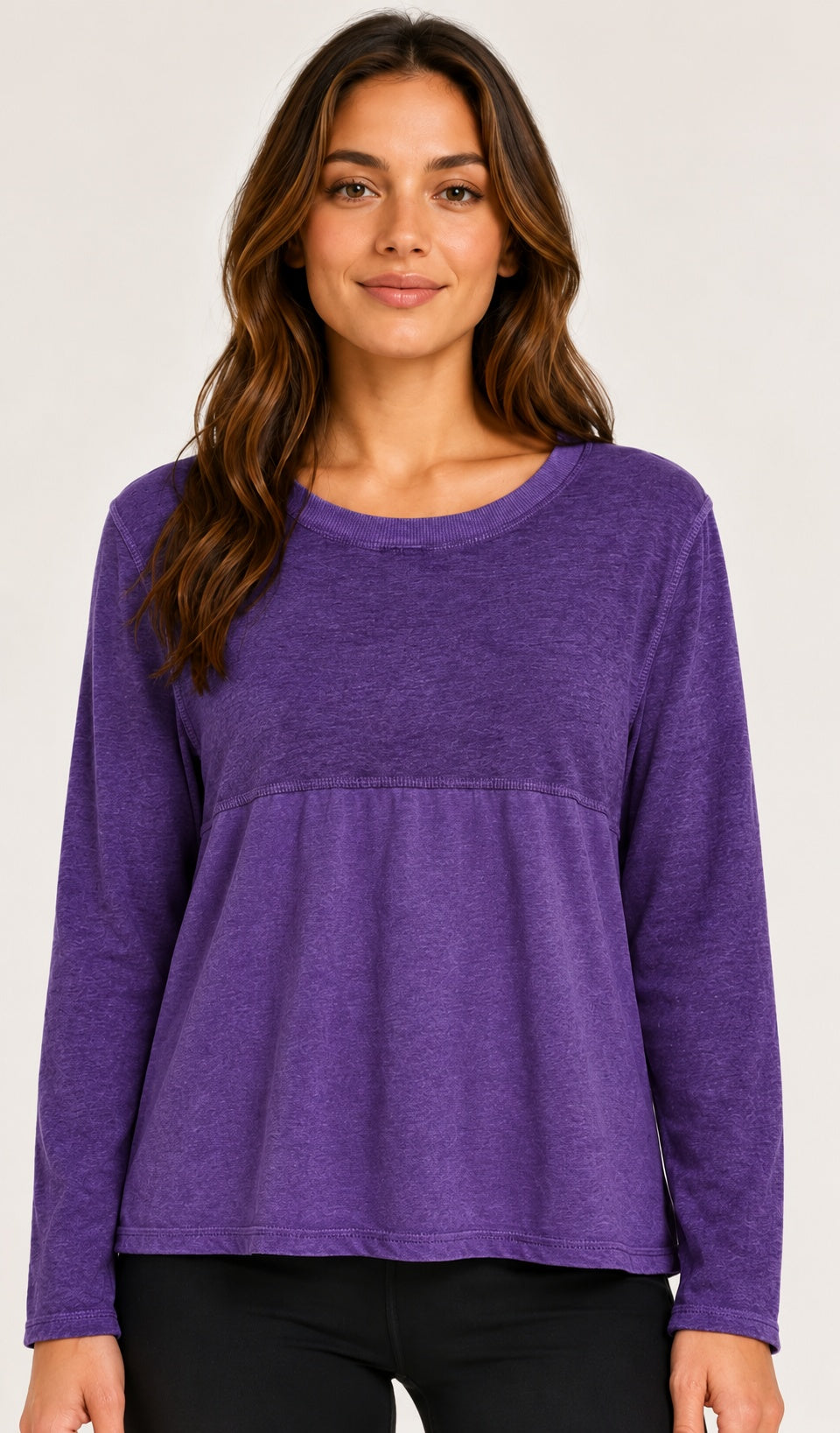 Prairie Cotton by CMC Heather Stretch Terry Contrast Crew Sweatshirt - HST706