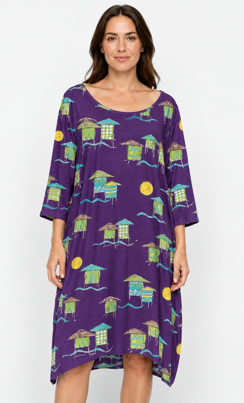 Prairie Cotton by CMC Printed Tulip Dress - BB956/P - JERSEY BORA BORA