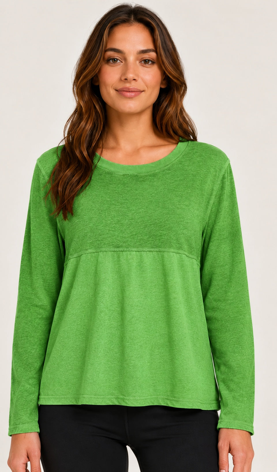Prairie Cotton by CMC Heather Stretch Terry Contrast Crew Sweatshirt - HST706