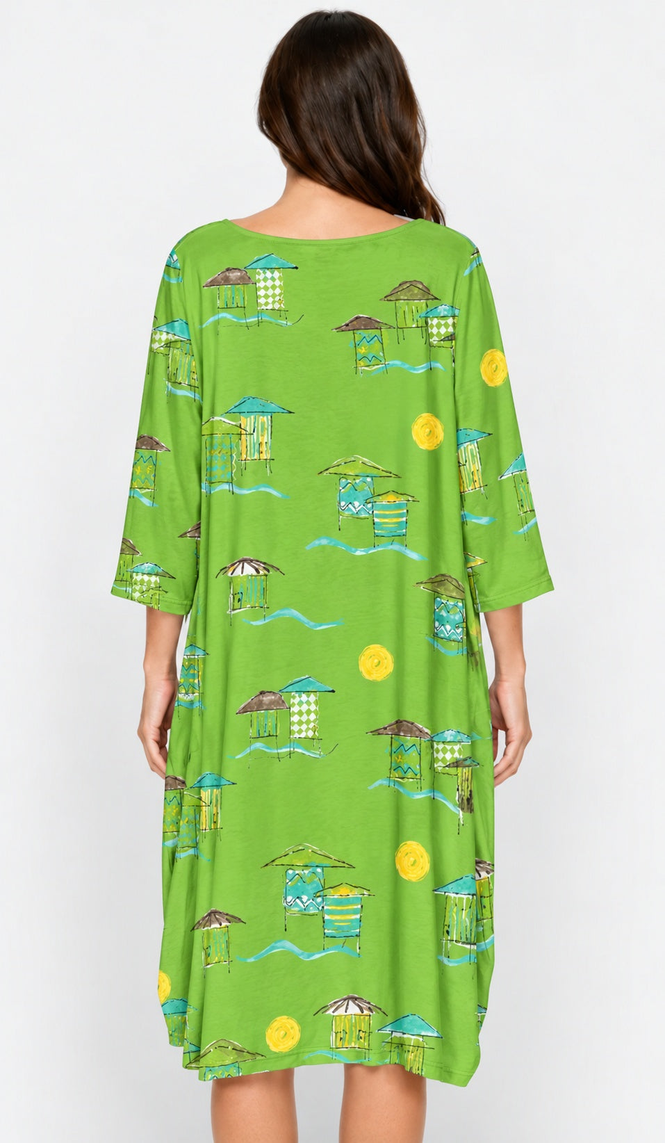 Prairie Cotton by CMC Printed Tulip Dress - BB956/P - JERSEY BORA BORA