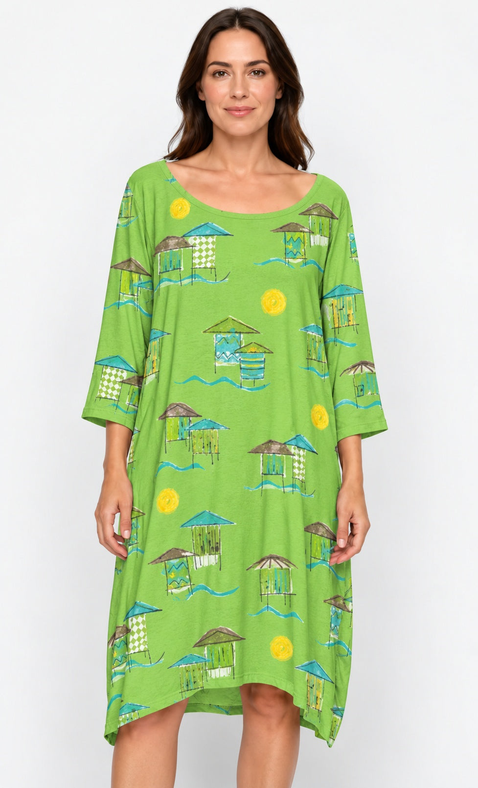 Prairie Cotton by CMC Printed Tulip Dress - BB956/P - JERSEY BORA BORA