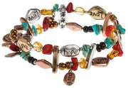 RAIN Multi Metal Stone Chip Inspirational Bracelet