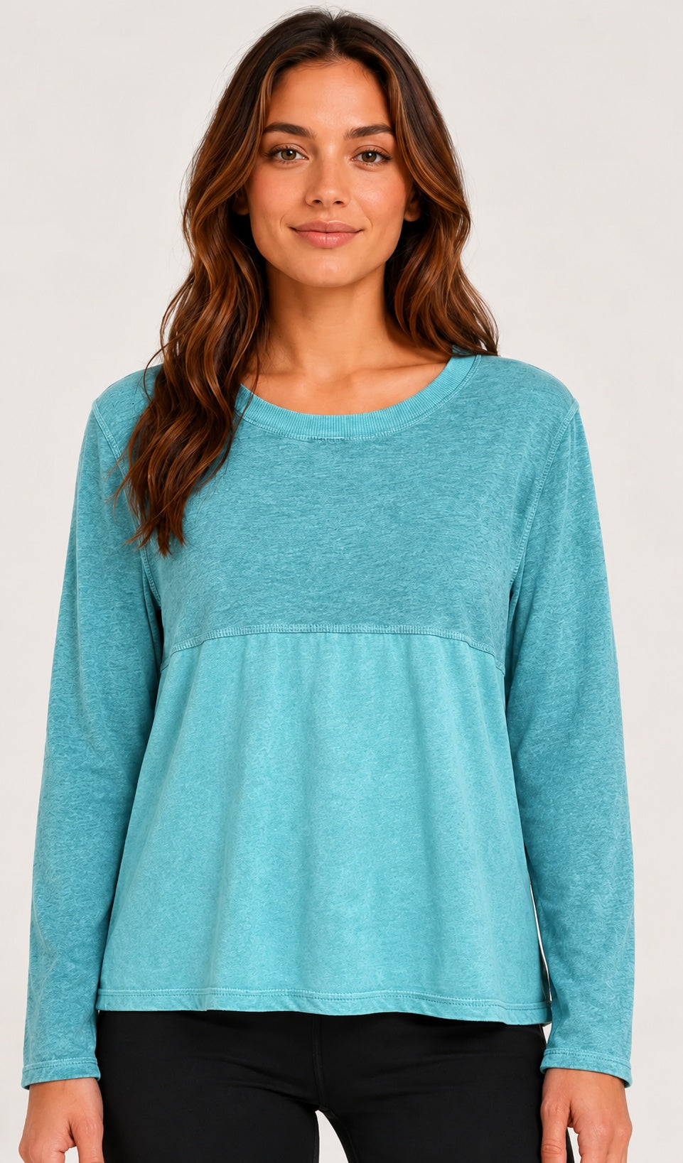 Prairie Cotton by CMC Heather Stretch Terry Contrast Crew Sweatshirt - HST706