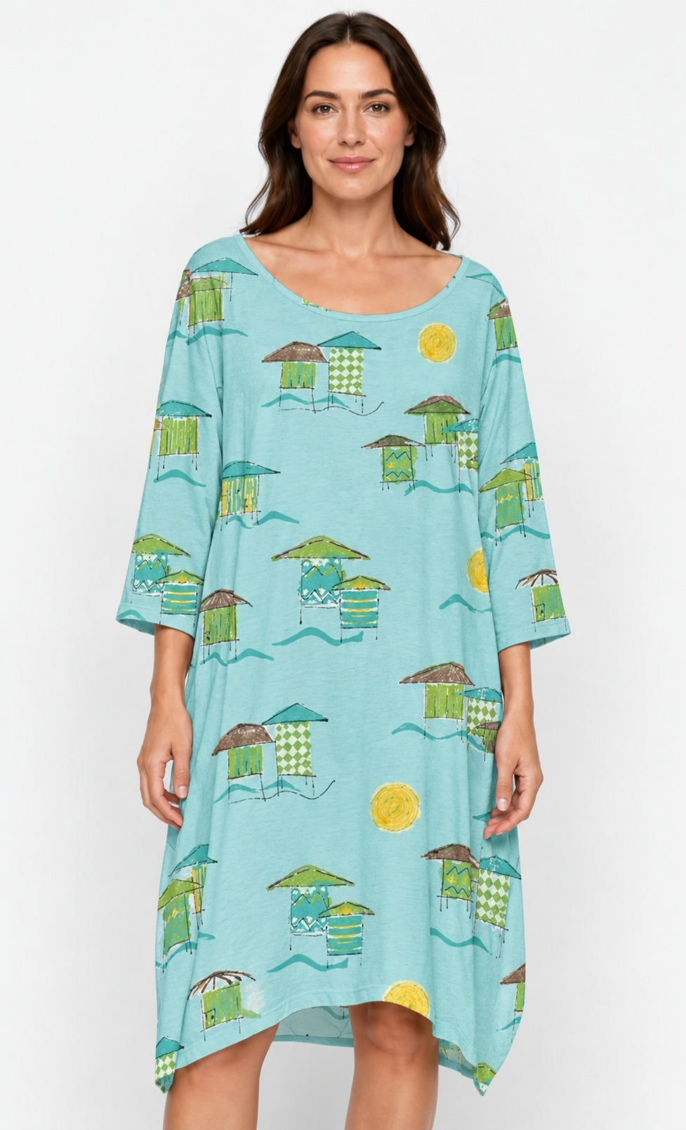 Prairie Cotton by CMC Printed Tulip Dress - BB956/P - JERSEY BORA BORA