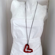 FICKLESTICKS Rustic Heart Necklace - REDS