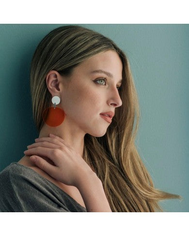 CHRISTINA BRAMPTI EARRINGS - CB-PLEXI S1444A TRANSPARENT ORANGE