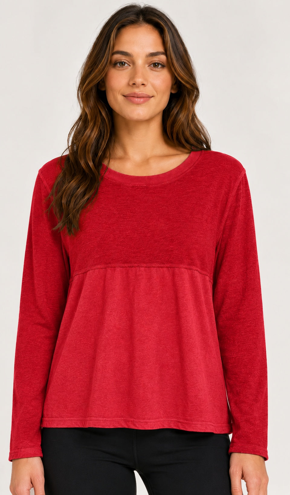 Prairie Cotton by CMC Heather Stretch Terry Contrast Crew Sweatshirt - HST706