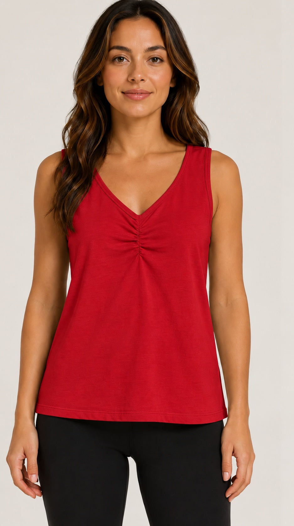 Prairie Cotton by CMC Stretch Terry Ruched Tank Top - ST796