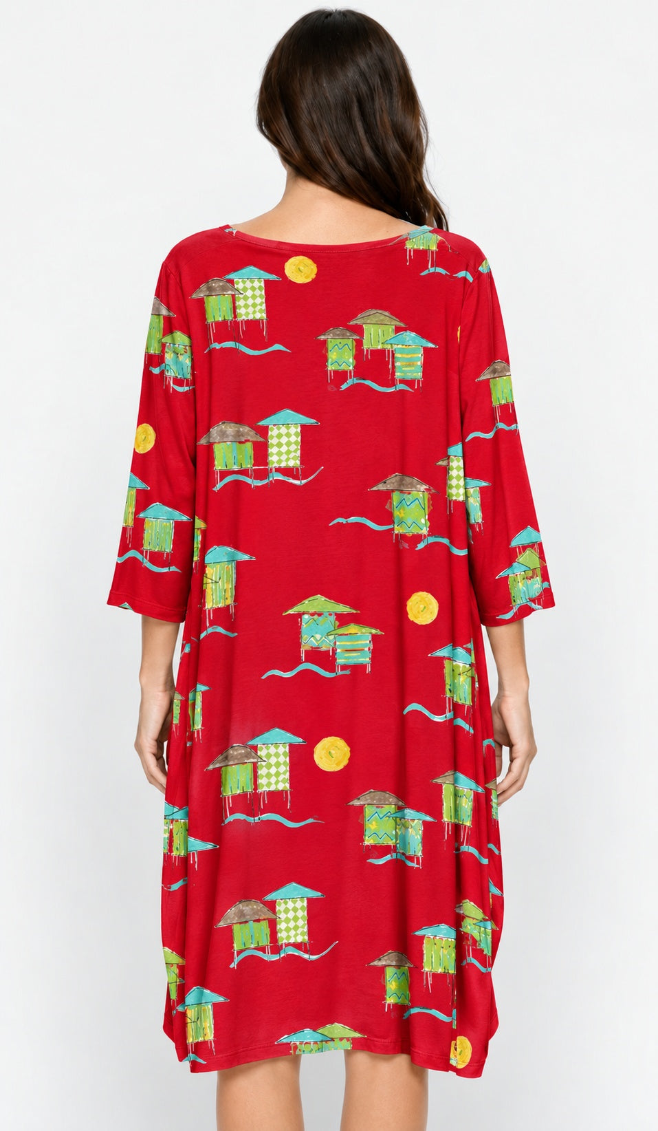 Prairie Cotton by CMC Printed Tulip Dress - BB956/P - JERSEY BORA BORA