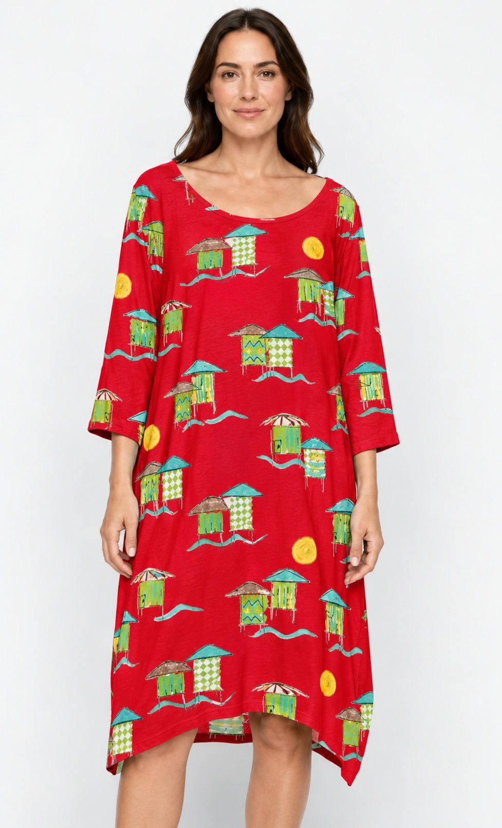 Prairie Cotton by CMC Printed Tulip Dress - BB956/P - JERSEY BORA BORA