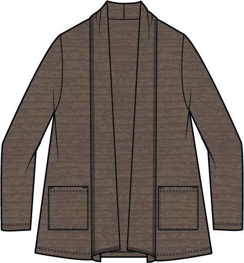 Habitat Pleated Fleece Shawl Collar Jacket - 52351 - MUSHROOM