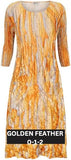 Alquema 3/4 Sleeve Smash Pocket  Dress - GOLDEN FEATHER