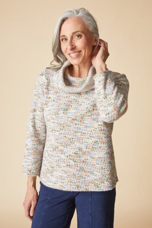 Habitat Soft Speckle Speckled Cowl Top - 11510 - BLACK (NOT DOVE)