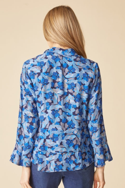 Habitat Rayon Crepe Painted Stones Flounce Shirt - 39320 - TIDE