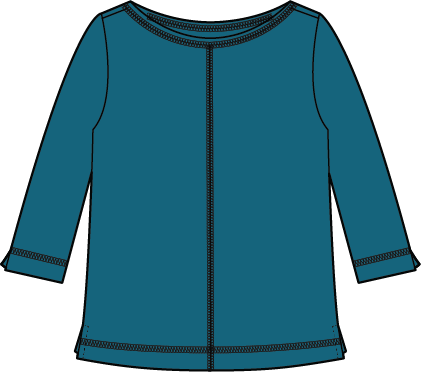 Habitat Cotton Pebble Coverstitch Boatneck - 27522 - TEAL (NOT SIENNA)