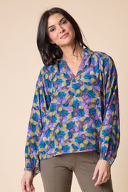 Habitat Rayon Crepe Ruched Collared Shirt - 39325 - MUSHROOM